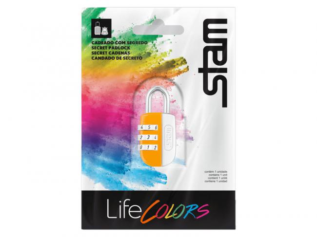 Cadeado STAM Life Colors Laranja