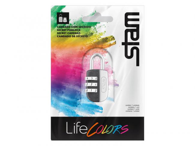 Cadeado STAM Life Colors Preto