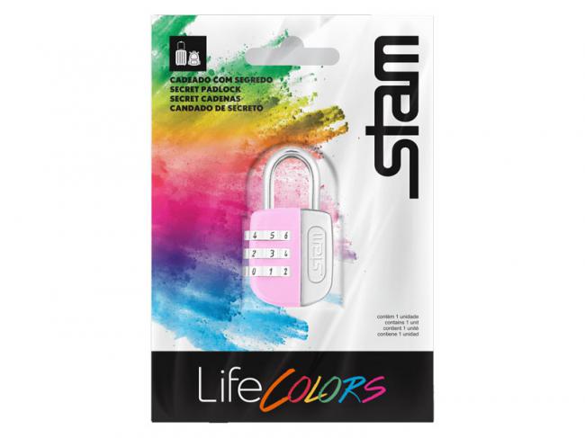 Cadeado STAM Life Colors Rosa